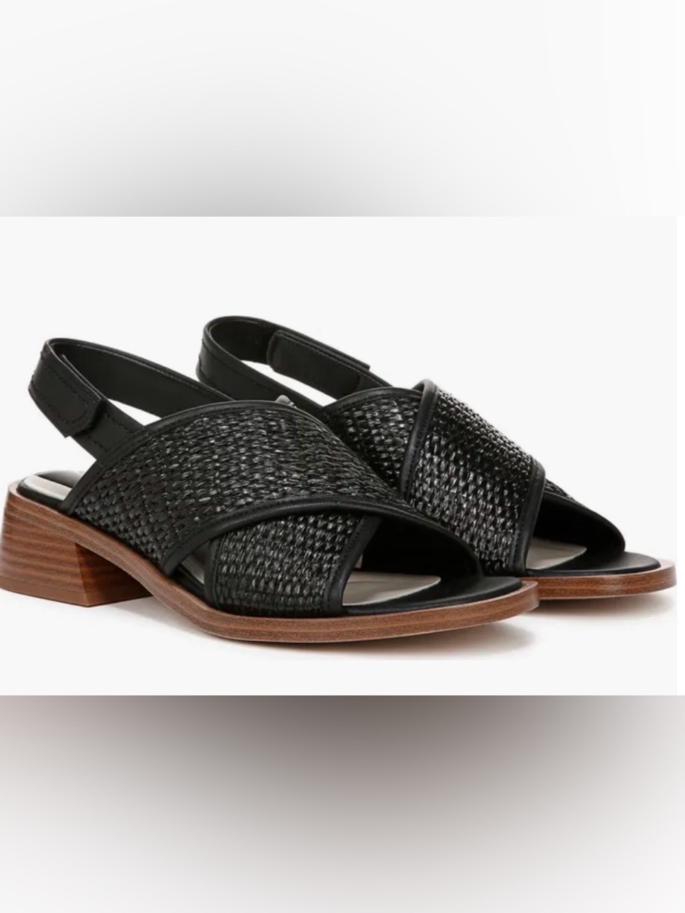 Franco Sarto Black size 7M Silvie Slingback Sandal Woven w adjustable strap. - Picture 4 of 9